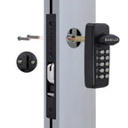 Keyless Keypad Storefront Door Lock, Mechanical Commercial Mortise Lock for Aluminum/Glass Narrow Stile Doors, DIY No-Drill Adams Rite Replacement (Silver, 1-1/8" Hook Bolt)
