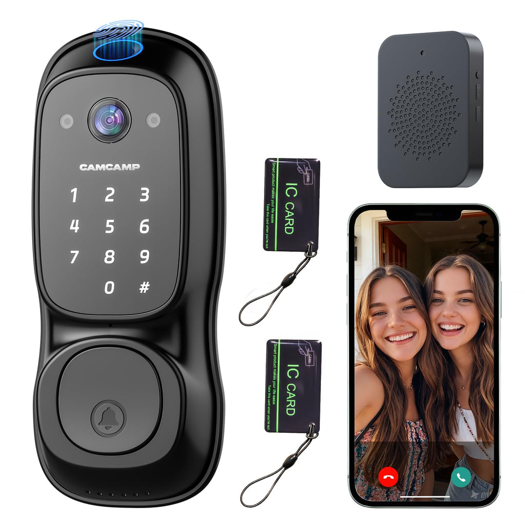 Smart Lock with Camera & Doorbell, 3-in-1 Smart Deadbolt for Front Door