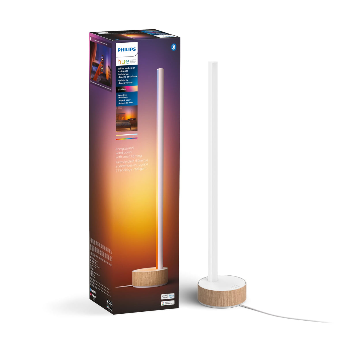 PHILIPS Hue Signe Smart Table Lamp, 1-Pack, Black