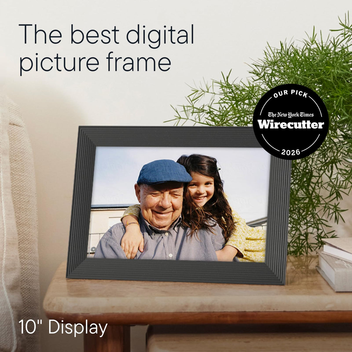Aura Digital HD Picture Frame, Best Frame for Gifting, (10" - Carver Black)