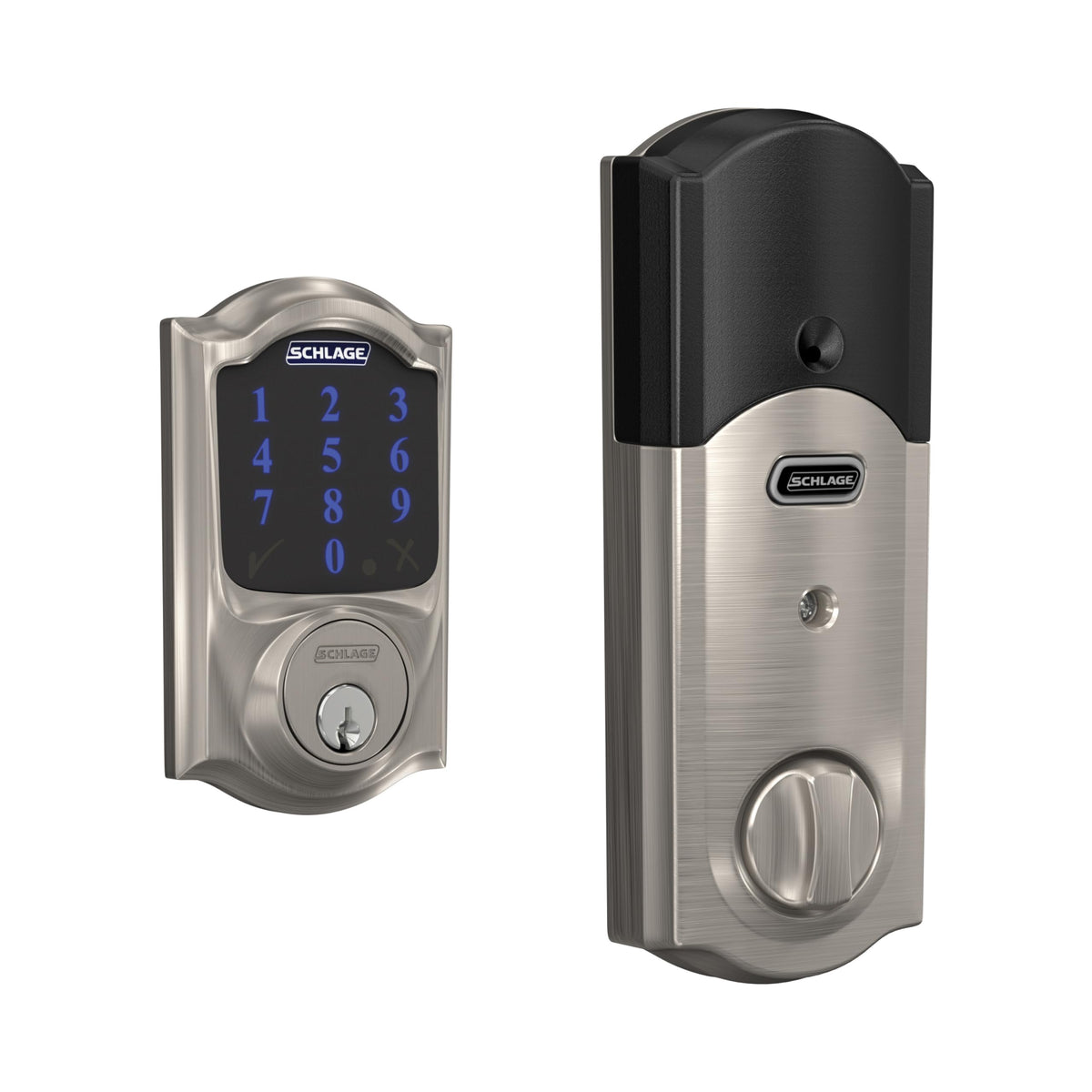 Schlage Connect Smart Deadbolt Lock with Camelot Trim, Aged Bronze