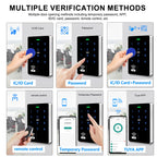 WiFi TUYA Complete Security Access System Kit with Waterproof RFID Touch Keypad Door Lock, Smart Remote Door Opener, App，600-Pound Electric Magnetic Lock + ZL, Metal Sensor Switch, Doorbel