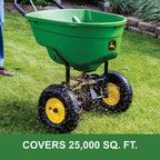 John Deere Push Broadcast Spreader for Fertilizer, Grass Seed and Ice Melt, 130 lb Capacity Lawn & Garden Spreader with 12 Ft Spread Width