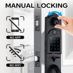 Fingerprint Double Door Handle Set with Keypad Deadbolt, Right Hand