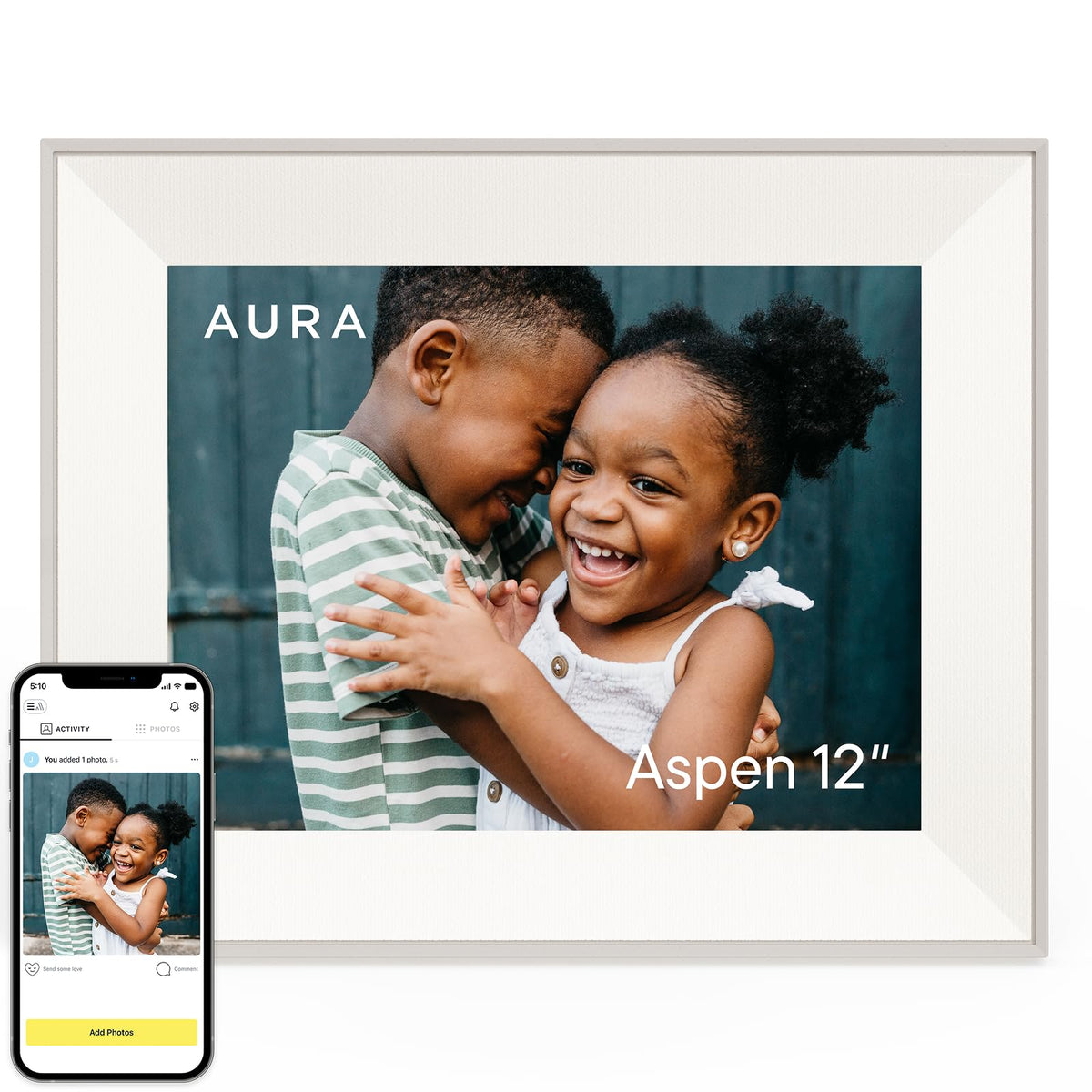 Aura Digital HD Picture Frame, Best Frame for Gifting, (10" - Carver Black)