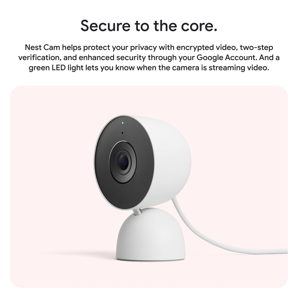 Google Nest Cam Indoor (Wired, 3rd Gen) - Security Camera - 2025 - Snow