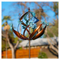Yard Garden Wind Spinners - Large Outdoor Metal Wind Spinners with Stake, Yard Art Lawn Garden Decor (19" W x 87" H)