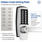 Keyless Door Lock with Handle, Battery-Free Mechanical Keypad Lock
