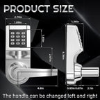 Hicarer 1 Pack Commercial Keyless Door Lock with Keypad Lever, Silver