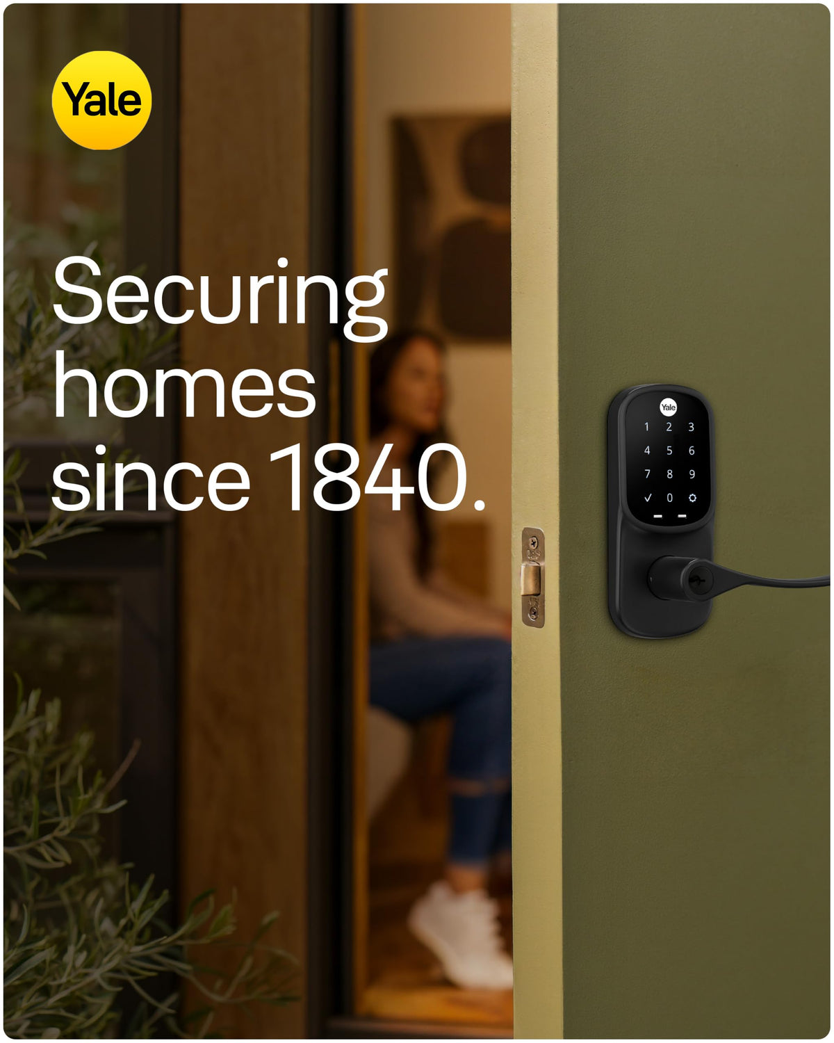 Yale WiFi Smart Lock with Handle & Keypad, Keyless Entry, Satin Nickel