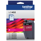 Brother Genuine LC402XL 3PK 3 Pack of High Yield Cyan, Magenta and Yellow Ink Cartridges, Black