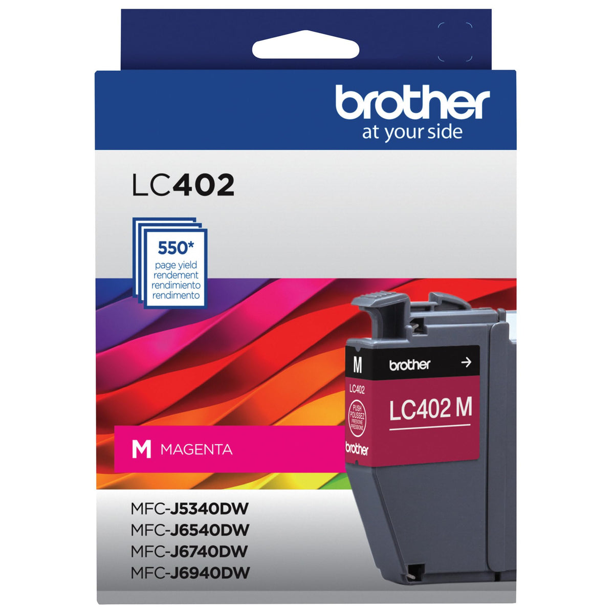 Brother Genuine LC402XL 3PK 3 Pack of High Yield Cyan, Magenta and Yellow Ink Cartridges, Black