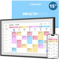 Dragon Touch 15.6" Digital Calendar Chore Chart – 1080P Full HD Interactive Touchscreen, Smart Family Planner, Hearth Display Digital Calendar Wall & Desk Mountable for Seamless Scheduling Black