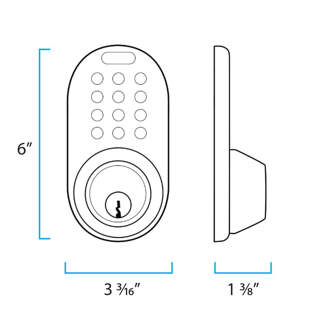 MiLocks TF-02AQ Keyless Entry Door Lock with Keypad, Auto-Lock Triple Security System, Easy to Install Keypad Door Lock for Interior or Exterior Use, Antique Brass