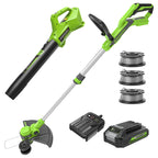 Greenworks 24V 12 in String Trimmer & 515 CFM Blower Combo, 3.0 Ah Battery