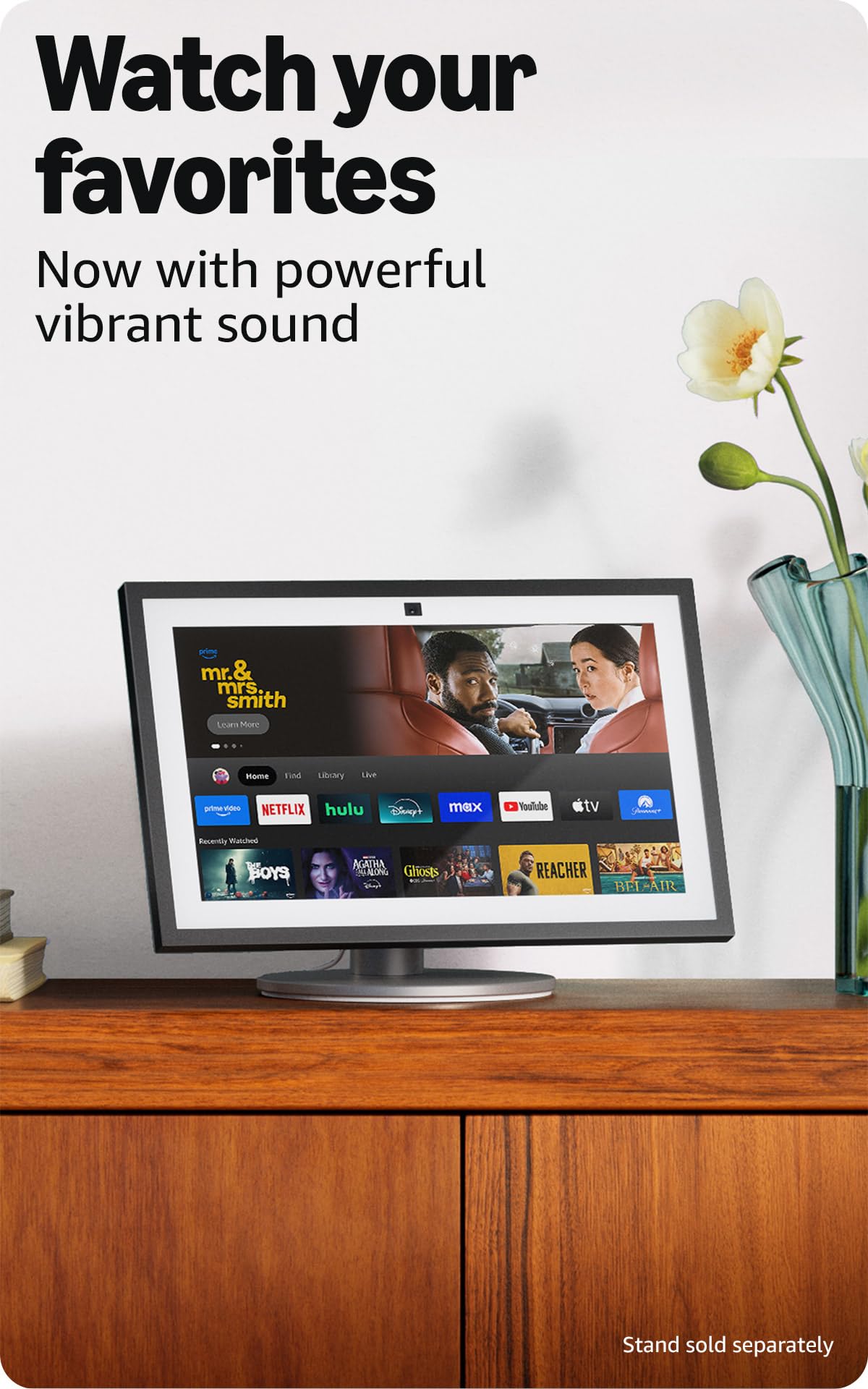 Amazon Echo Show 15, Full HD 15.6" kitchen hub for home organization, with built-in Fire TV, Designed for Alexa+