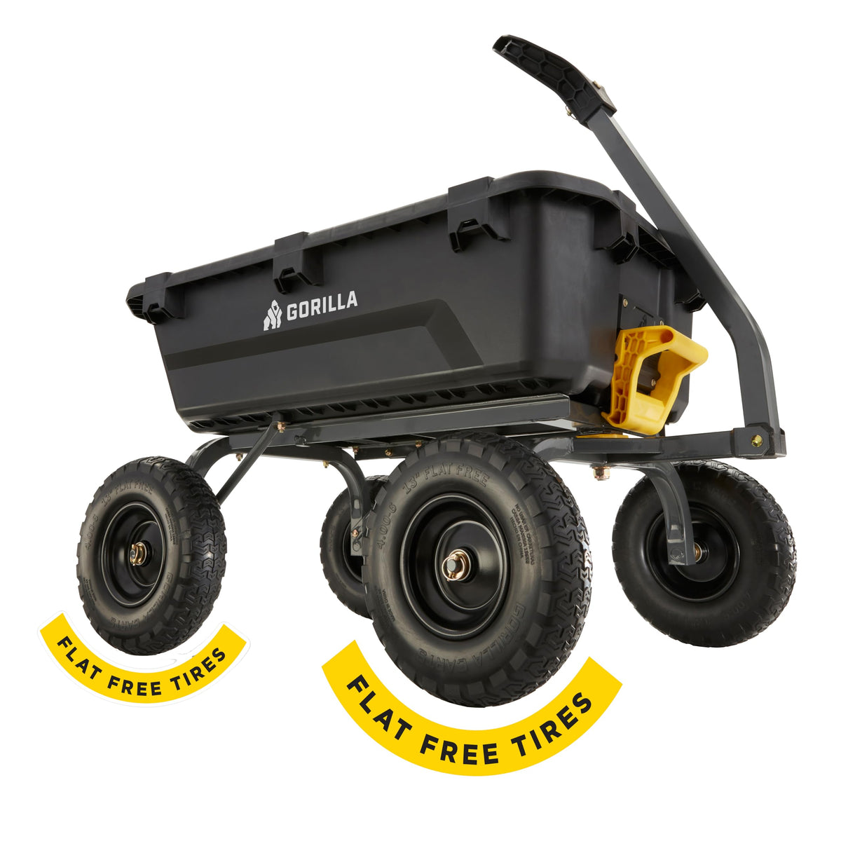 Gorilla Carts Dump Garden Cart, 7 Cu Ft ,1200 lb Capacity, No-Flat Tires