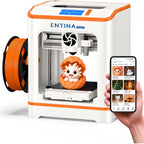 Entina Tina2C 3D Printer for Beginners & Kids, Fully Assembled Mini 3D Printer, 5-Minute Setup, Auto Leveling, WiFi & App Control, 3500+ Models, 25+ DIY Projects, Quiet Printing for Home & STEM
