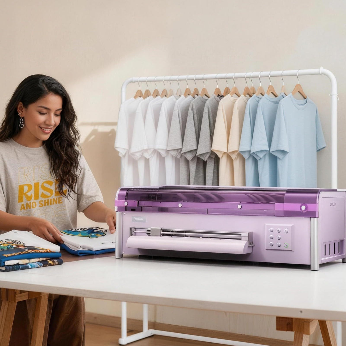 Spark F13 A3 DTF Printer with Oven & Laptop, Lavender Purple