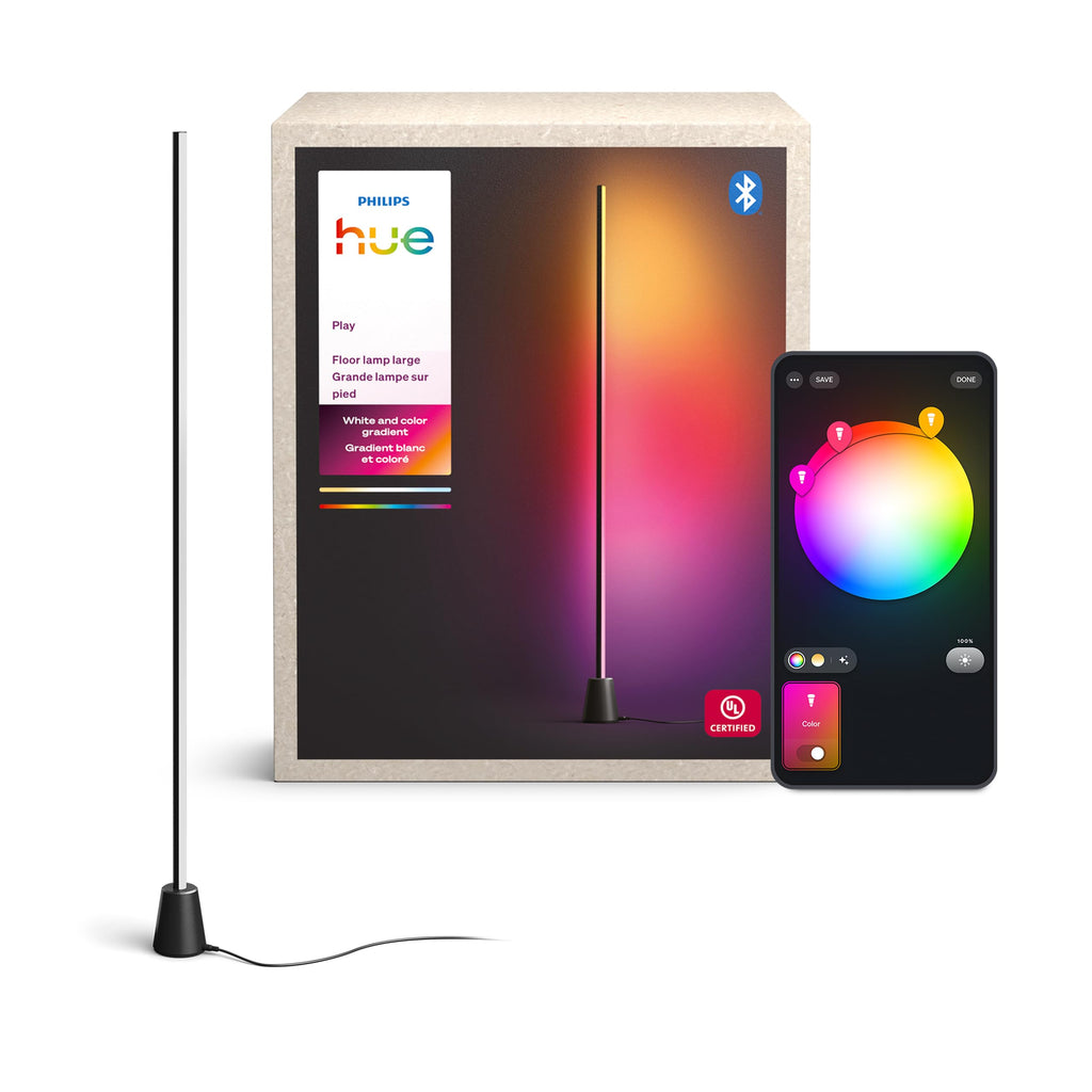 PHILIPS Hue Play Floor Lamp, RGBWWIC LED, 53 Inch, 1-Pack, Black