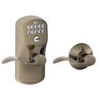 Schlage Electronic Keypad Lock, Lever Handle, Camelot Trim, Satin Chrome