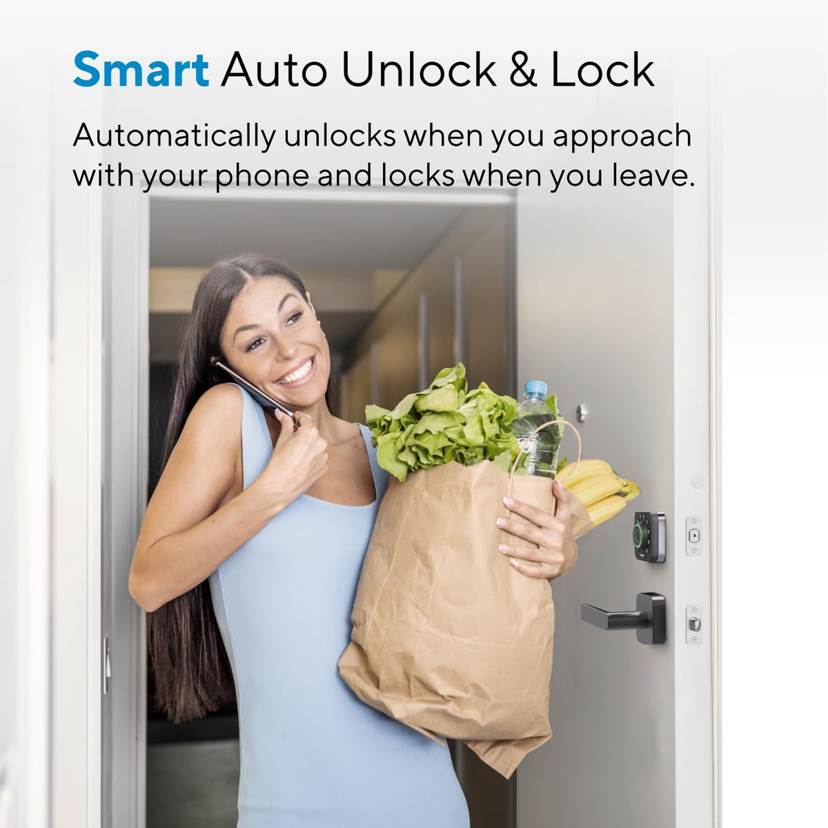 ULTRALOQ U-Bolt Pro WiFi Fingerprint Smart Lock with Handle, Remote Access