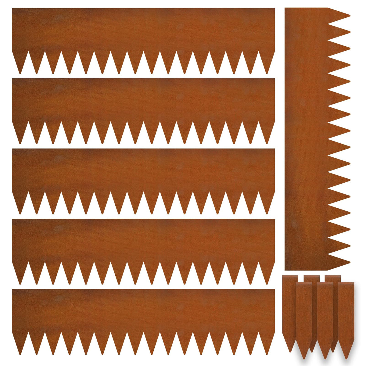 Corten Steel Edging 10" H x 40" L, Metal Garden Edging, 6 Pack
