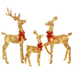 5 FT Oversized Christmas Decorations Outdoor Lighted Reindeer – 3-Piece 2D Deer Family Set with 160 Warm White LED Lights for Yard, Lawn, Garden & Porch Holiday Display - White