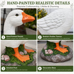 23 Inch Porch Goose Statue, Large White Resin Goose Outdoor Garden Decor with Realistic Feather Details - Indoor Outdoor Yard Lawn Patio Decoration, Perfect Housewarming Gift (23 Inch)