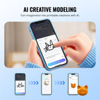 ugee Funbox 3D Printer – Safe Home Air Filter, AI Voice/Photo Modeling, One-Tap App Print, Anti-Scald, Fun Educational Maker for Families