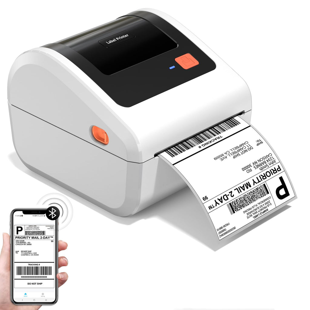 Bluetooth Shipping Label Printer with 750 Pcs Labels