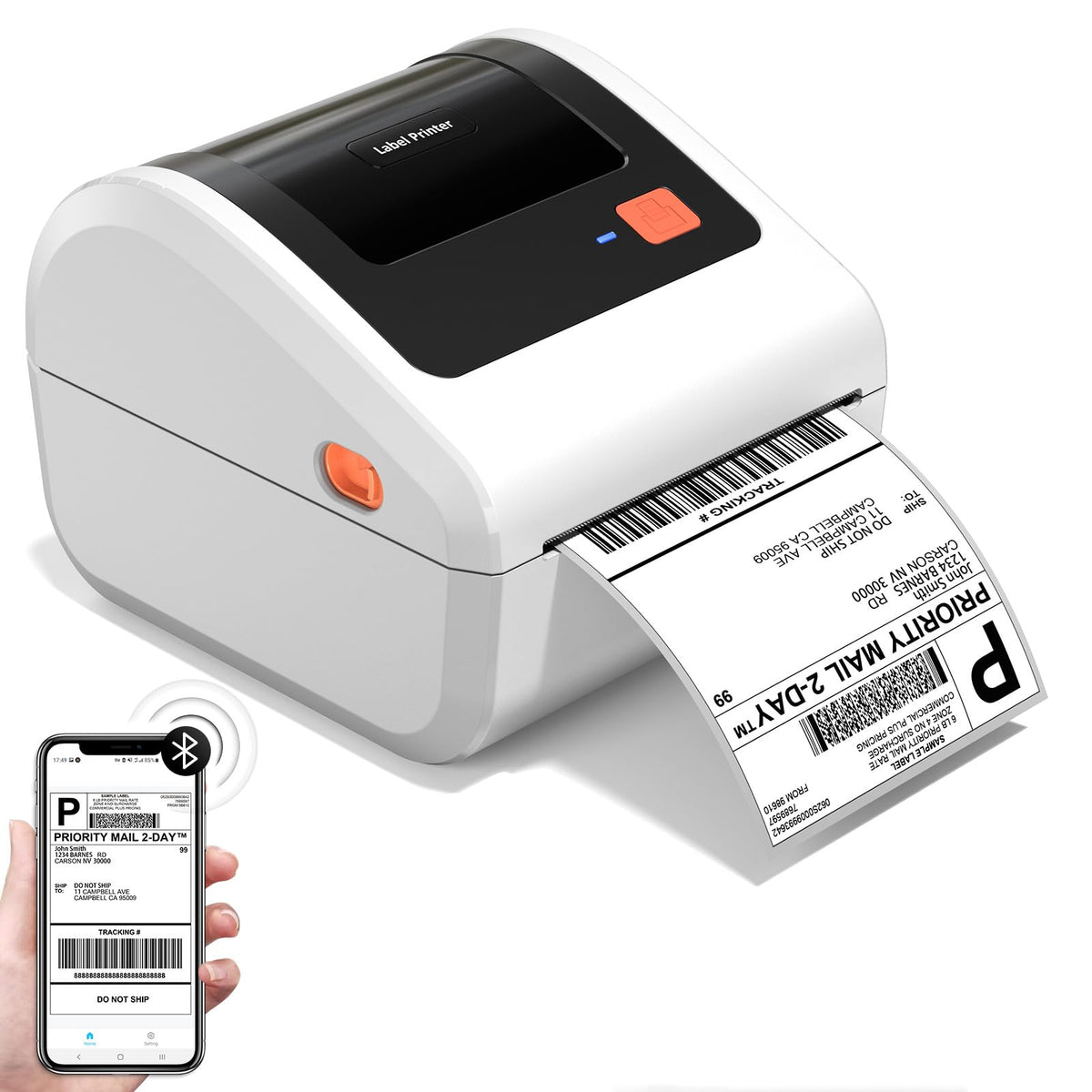 Bluetooth Shipping Label Printer with 750 Pcs Labels