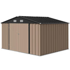 Devoko 10x8 FT Outdoor Storage Shed, Brown