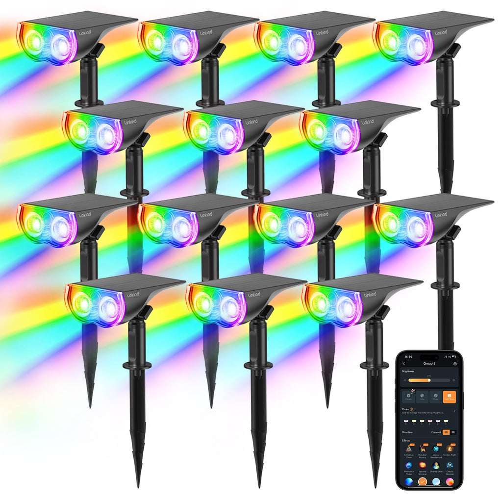 Linkind Smart Solar Spot Lights Outdoor SL5C, IP67 Halloween Lights Outdoor