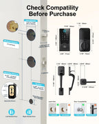WiFi Smart Lock with Handleset, Built-in WiFi Door Lock, Keyless Entry Deadbolt for Front Door, Fingerprint, App & Remote Control, Compatible with Alexa & Google Assistant, Auto Locking
