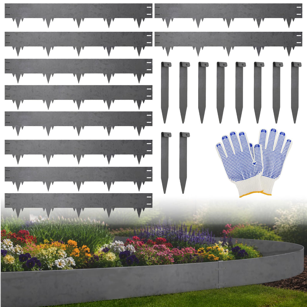 50FT Metal Landscape Edging, 15-Pack 40"L x 6.5"H Rust-Proof Border