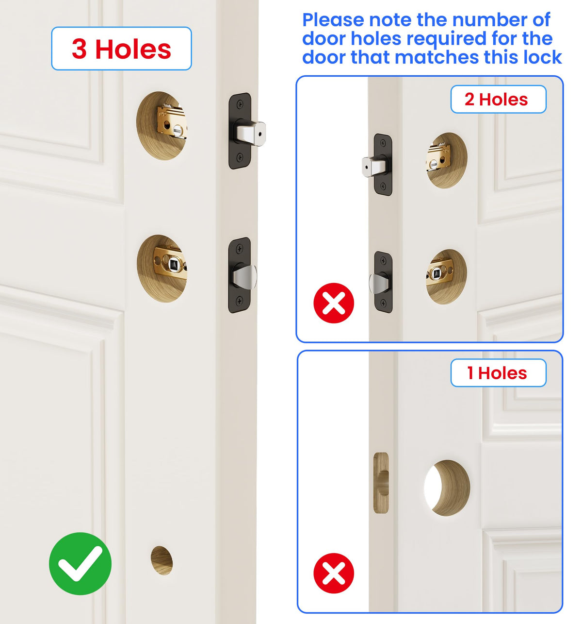 Veise VE06-H Smart Front Door Lock Handle Set, App Control, Satin Nickel