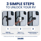Bauer NE Bluetooth Keyless Entry Door Lock with Handle, Close Field Technology, Essential Camper Must Haves, Secure Trailer, Durable RV Door Latch, Convenient RV Lock Keyless Entry