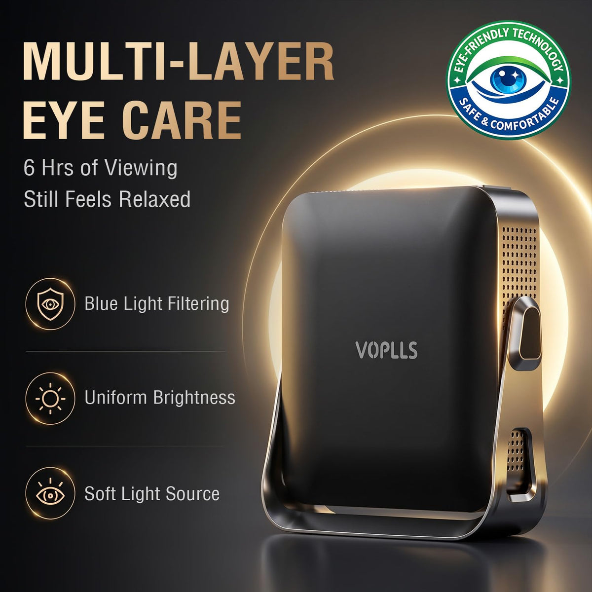 【Native 1080P & Netflix Ready 】Smart Projector with WiFi and Bluetooth