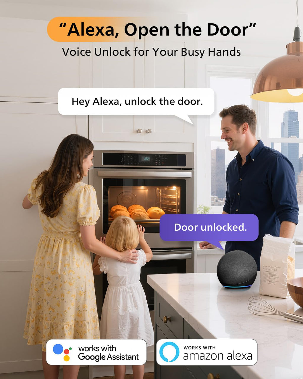 Philips WiFi Smart Lock with Handle Set, APP Remote Control, Voice Control