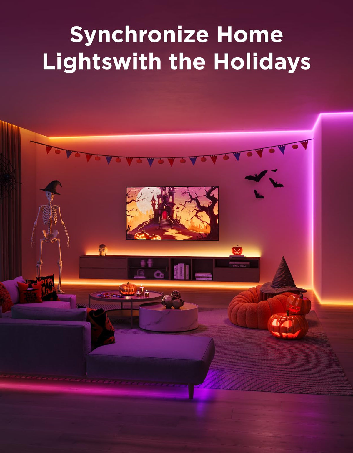 Govee RGBIC LED Strip Lights 32.8ft with Covers,Smart Control, APP, WiFi