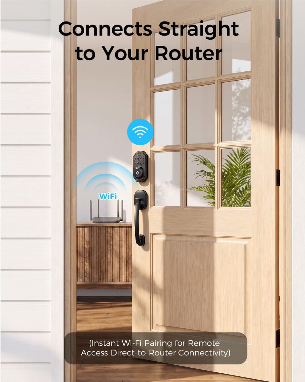 WiFi Video Smart Lock with Handle, 5-in-1 Keyless Deadbolt for Front Door