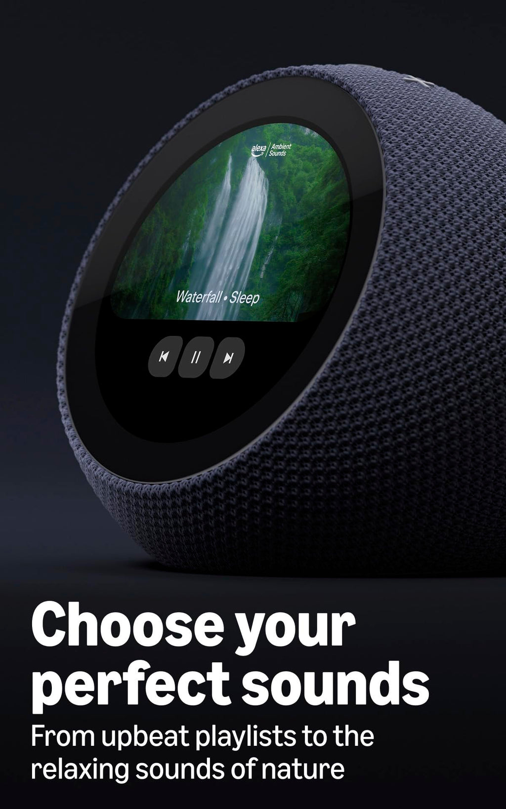 Amazon Echo Time (all-new), Customizable smart clock, Smart alarms, Ambient sounds, Smart home hub, Ideal for bedrooms, Designed for Alexa+, Graphite