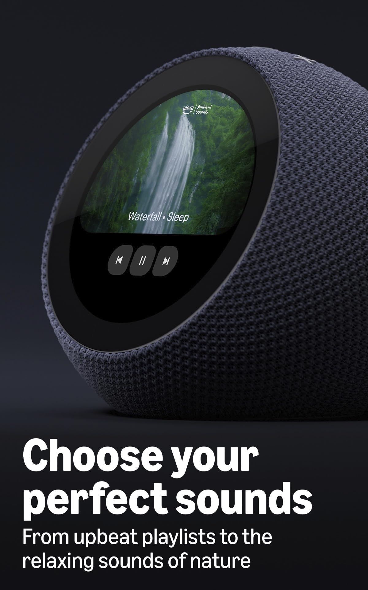 Amazon Echo Time (all-new), Customizable smart clock, Smart alarms, Ambient sounds, Smart home hub, Ideal for bedrooms, Designed for Alexa+, Graphite
