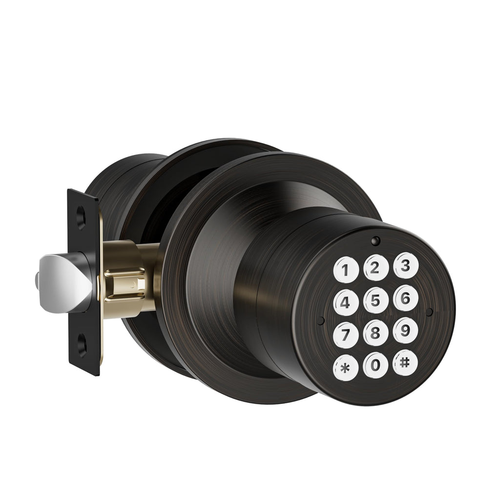 Keyless Entry Lock with Code Door Knob with Keypad Oil Rubbed Bronze 4Pack