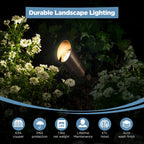 Gardencoin Solid Brass Outdoor Landscape Spotlights, 12V Heavy Duty Low Voltage LED Spot Light Waterproof for Garden and Yard Up Lighting, Bronze Accent Lighting Fixture Without MR16 Bulb, 6 Pack