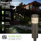 hykolity Low Voltage Landscape Lights, LED Outdoor Bollard Pathway Lights
