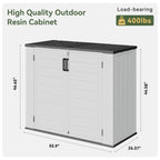 AOXUN Horizontal Storage Sheds 41 Cu.ft, Outdoor Storage Box 160 Gallon, Waterproof Lockable Resin Shed, Patio Storage for Garden, Pool, Cushions, Tools, White