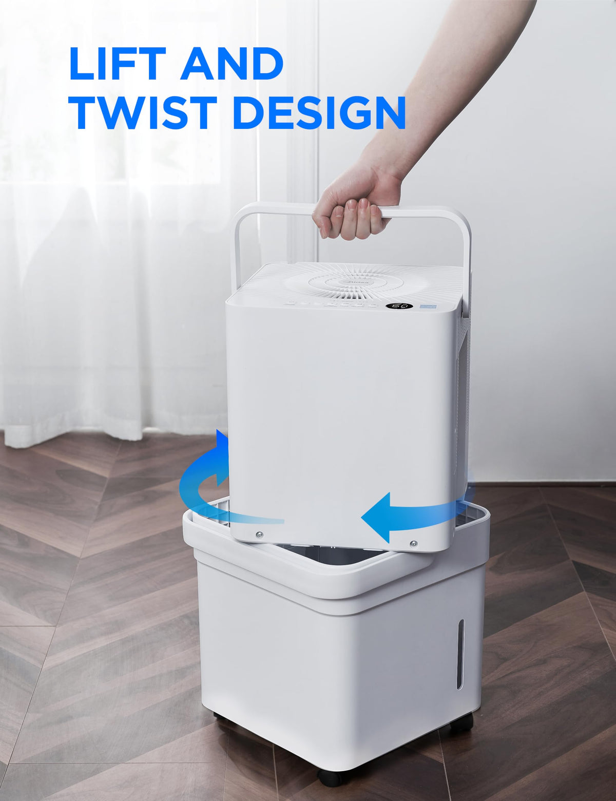Midea Cube 50 Pint Dehumidifier with Pump, 4,500 Sq. Ft, Smart Control
