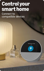 Amazon Echo Spot (newest model), Great for nightstands, offices and kitchens, Smart alarm clock, Designed for Alexa+, Glacier White (Pack of 2)